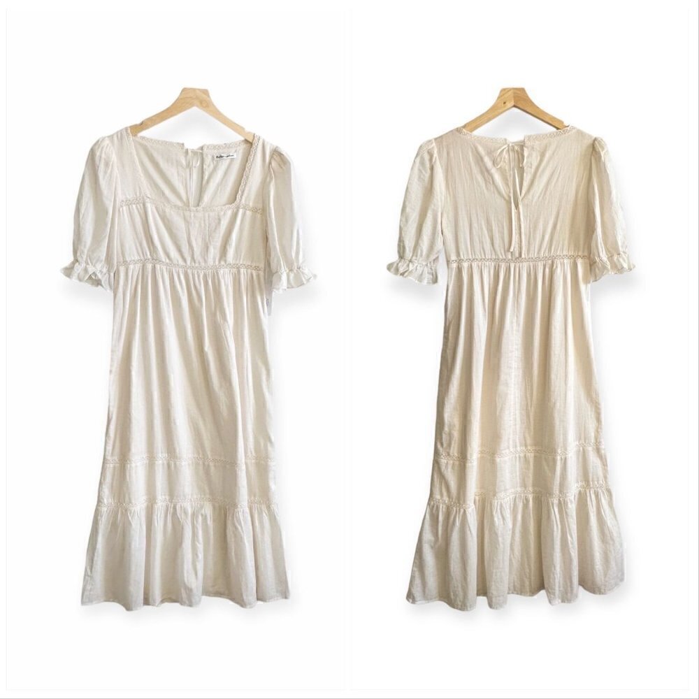 Reformation Bekkah  Dress in Cream, Size M NWT